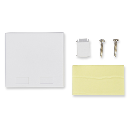 BELDEN 2-PORT SIDE ENTRY BOX, W/OUT SHUTTER DOOR KEY CONNECT, ELECTRIC WHITE AX105353-EW